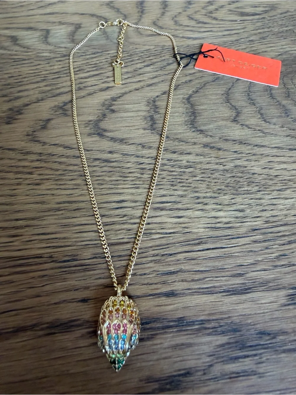 Kurt Geiger Gold Multicolor Crystal Eagle Head Necklace & Earrings NWT